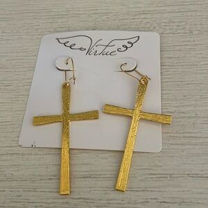Brand new Virtue cross earrings